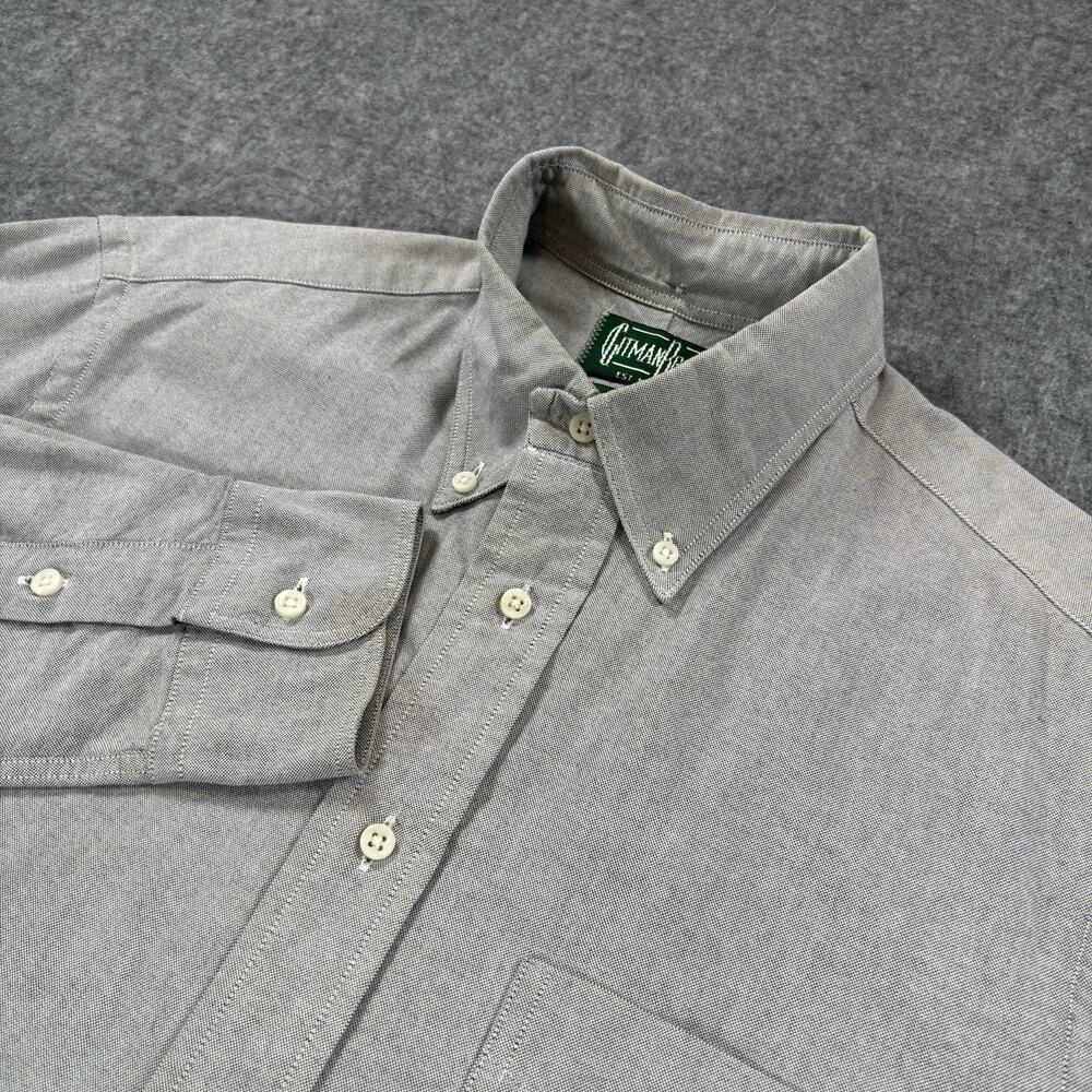 Gitman Bros Made to Order Oxford Button Down Shirt Light Grey Men’s 15.5